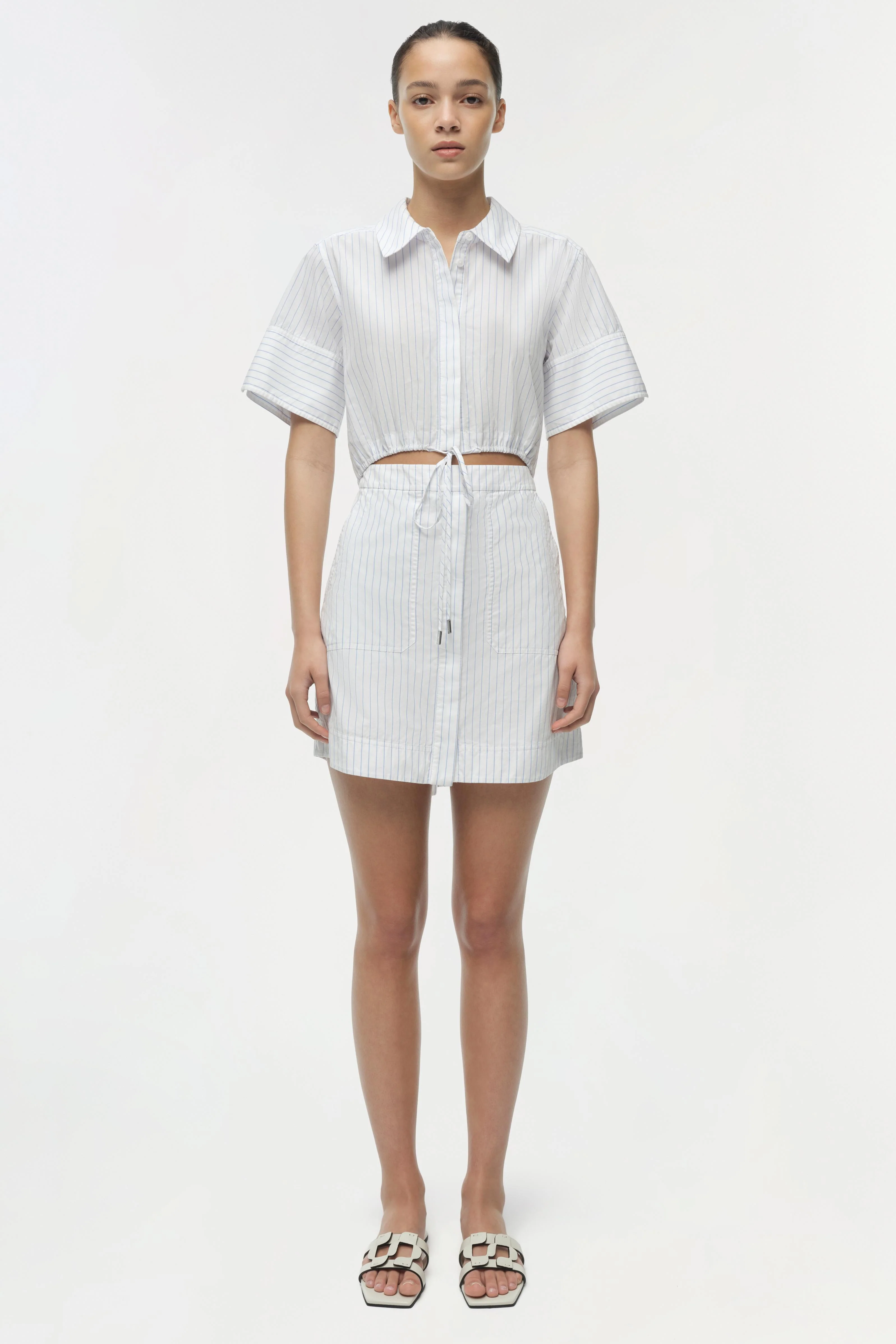 MARCY COTTON MINI SHIRT DRESS - Dresses - Sassanova