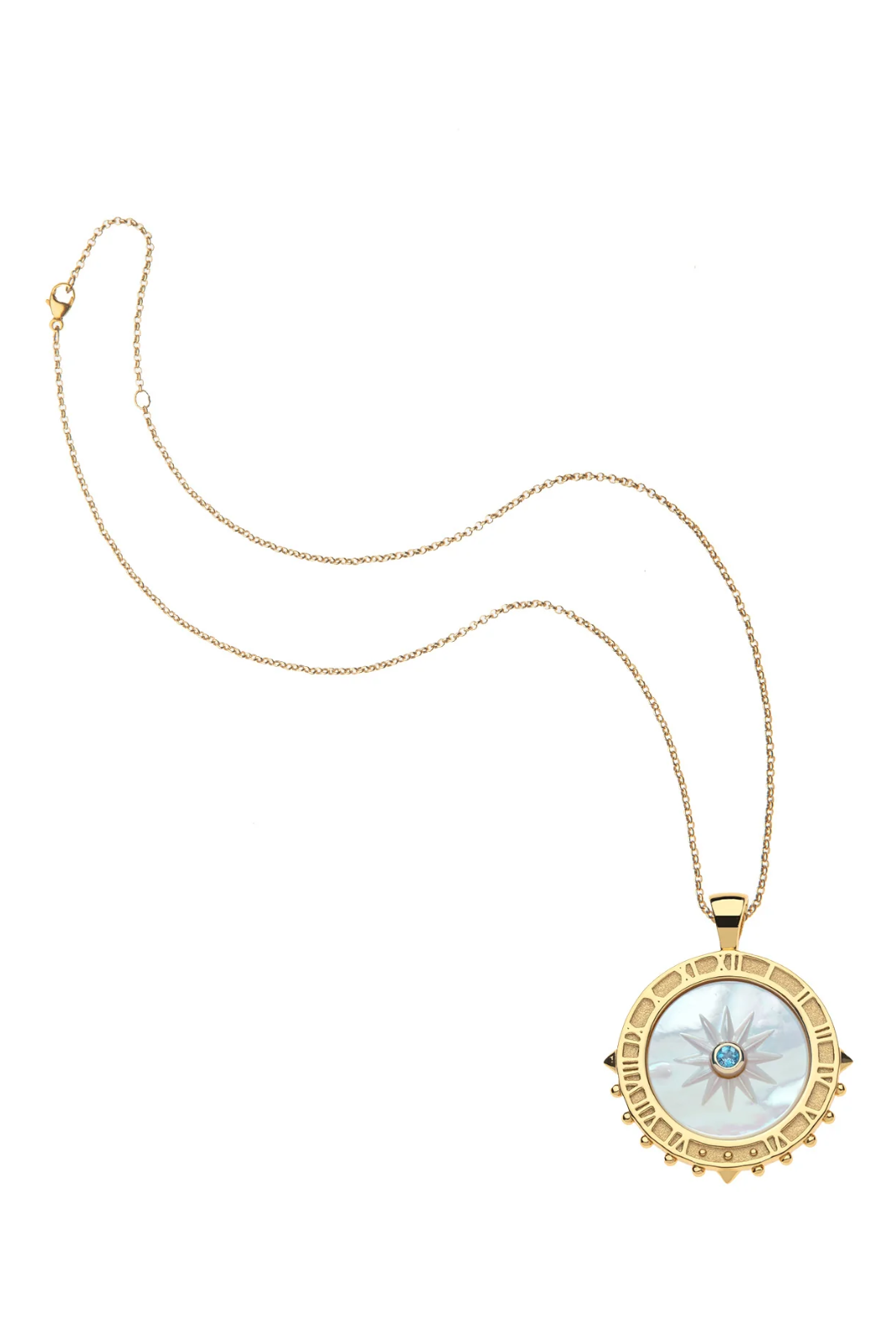 FOREVER LA VIE EN SOLEIL MOTHER OF PEARL PENDANT- CLASSIC ROLO CHAIN - Necklaces - Sassanova