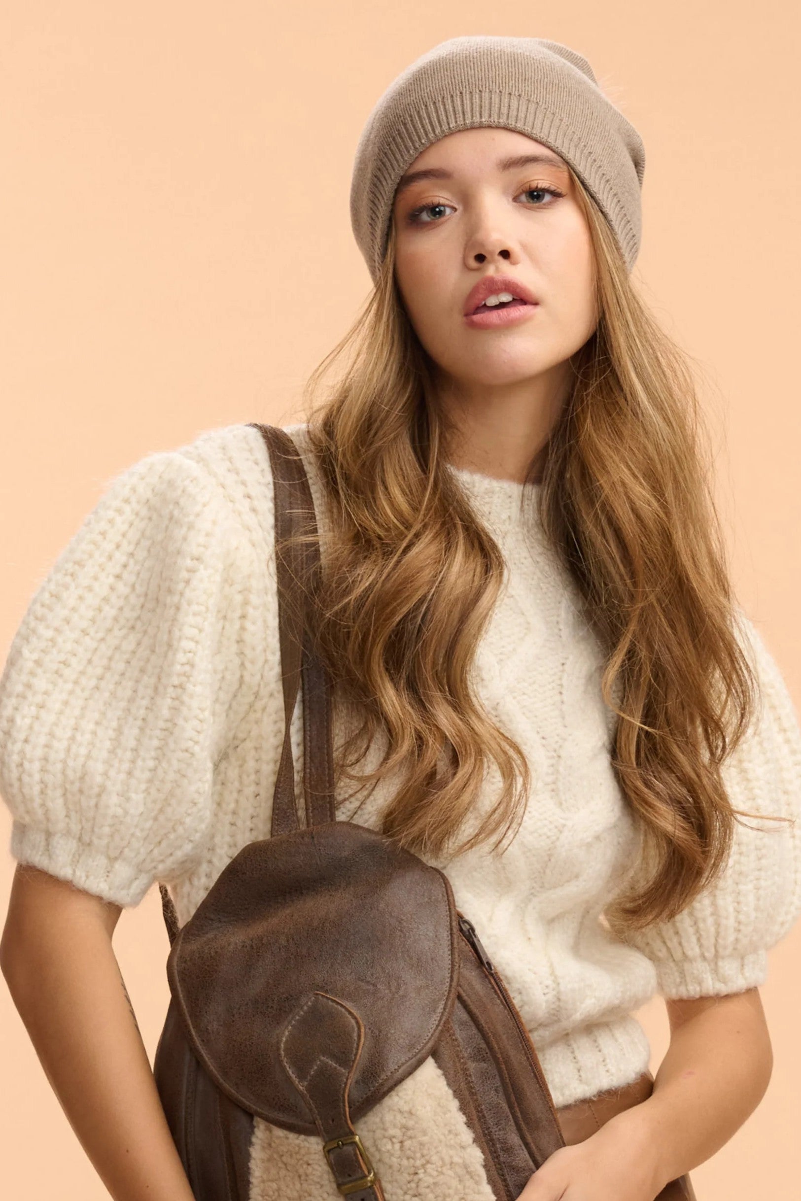 CLASSY CASHMERE DETACHABLE FUR POM BEANIE - Sassanova