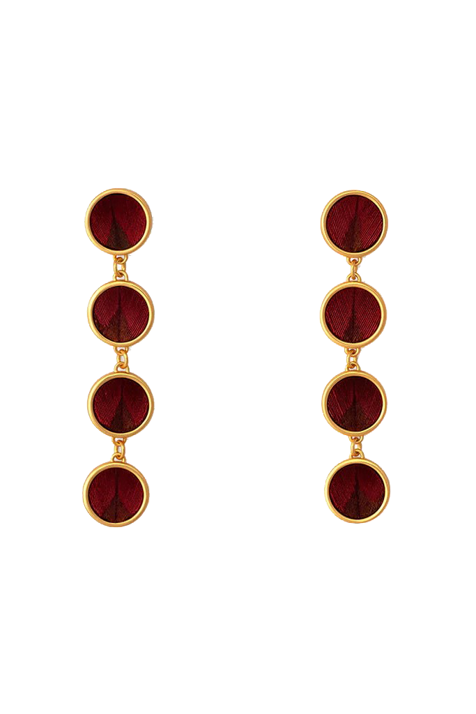 WILLOW ROUND BEZEL DROP EARRING - Sassanova