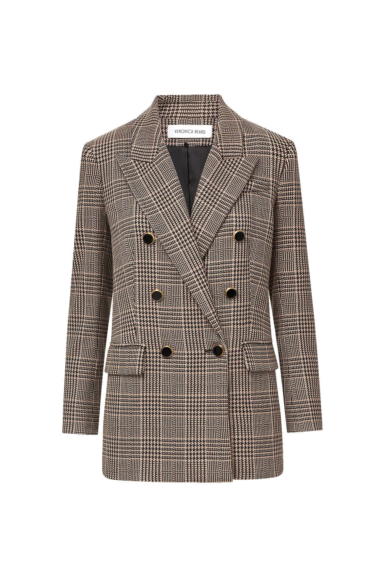 Rhys dickey jacket in black multi houndstooth-sassanova