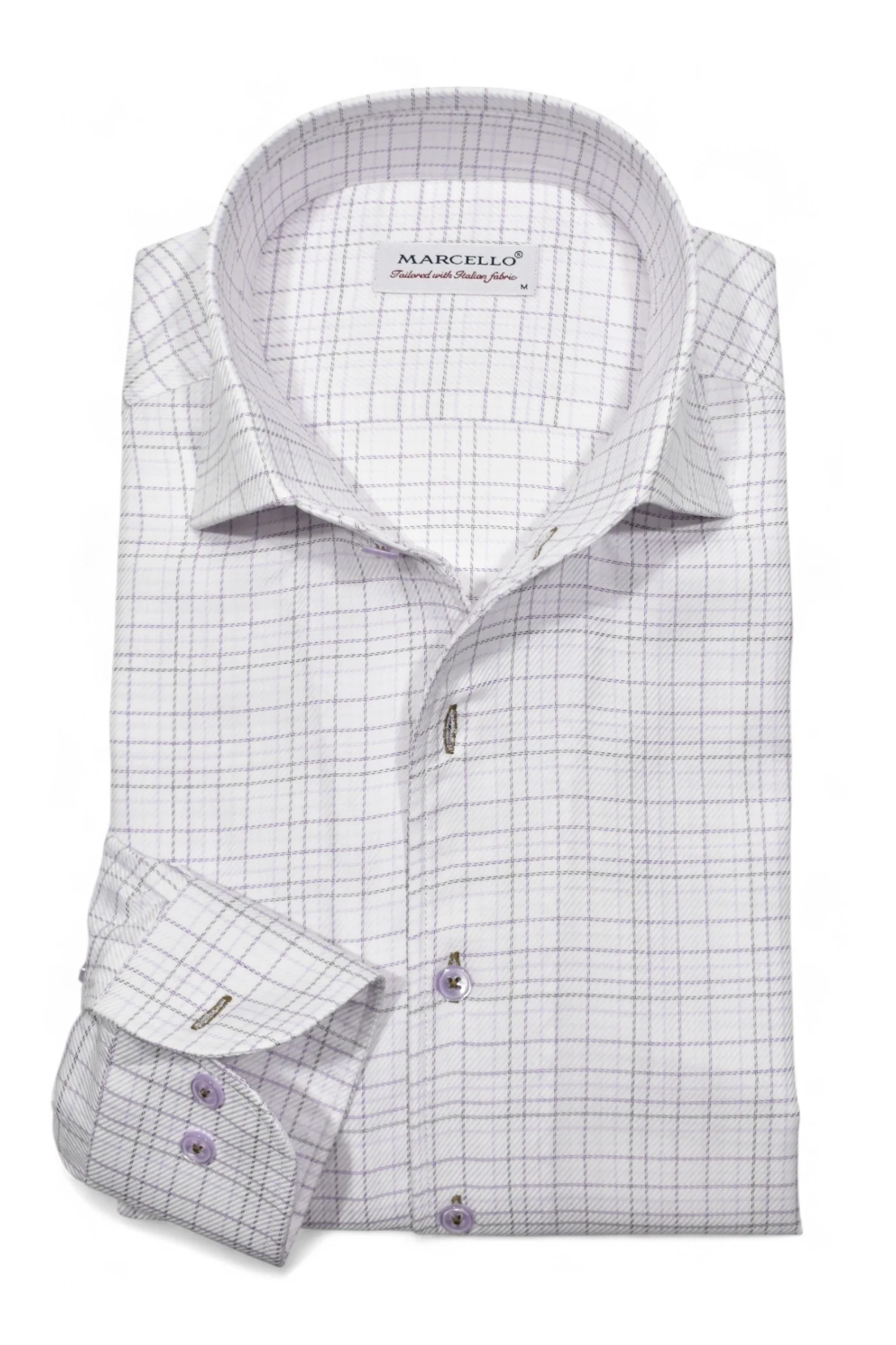 PLAID DRESS SHIRT WHITE/LILAC / XXL