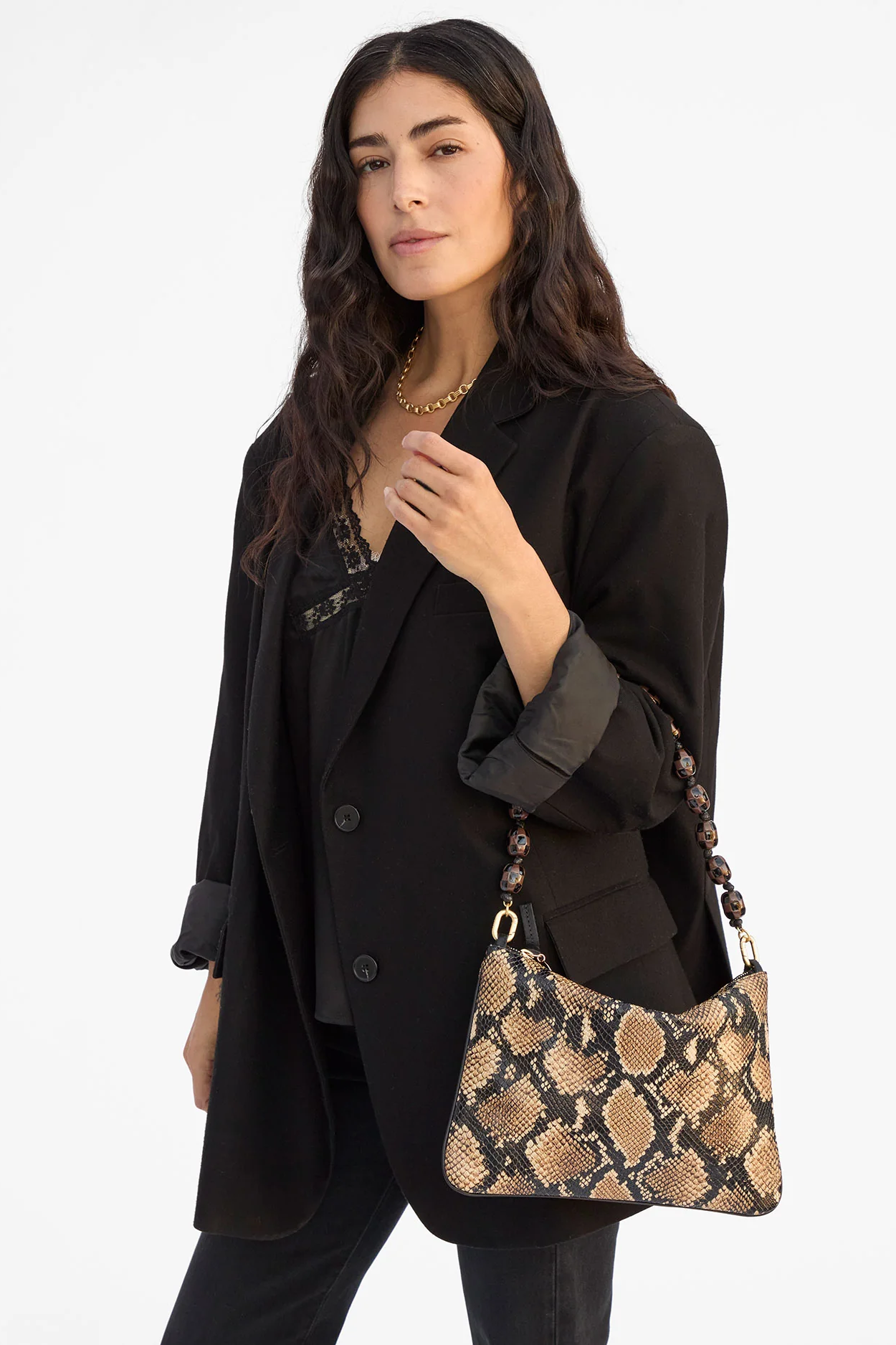 FLAT CLUTCH DESERT SNAKE - Handbags - Sassanova