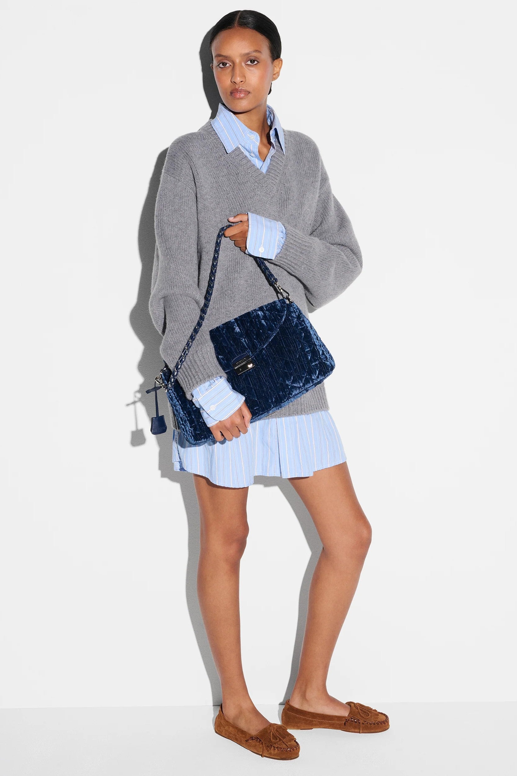 CROSBY VELVET LOCK SHOULDER -Handbags - Sassanova