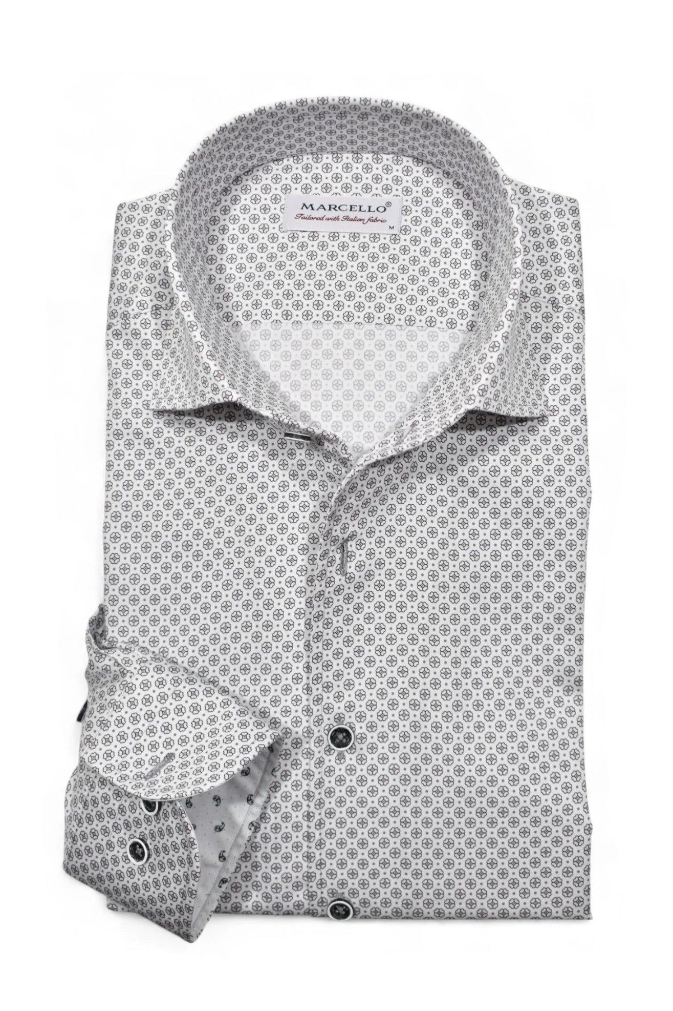 LONG SLEEEVE FLORAL MEDALLION DRESS SHIRT - Long Sleeved Shirts - Novaman