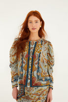 MOSAIC GARDEN LS BLOUSE - Blouses - Sassanova