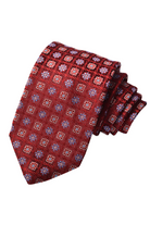 CLOVER MEDALLION SILK TIE BURGUNDY - Ties - Novaman