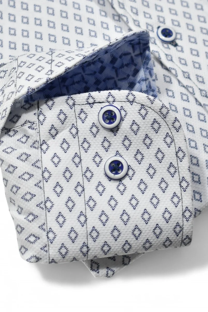 LONG SLEEVE DIAMOND DRESS SHIRT - Long Sleeved Shirts - Novaman