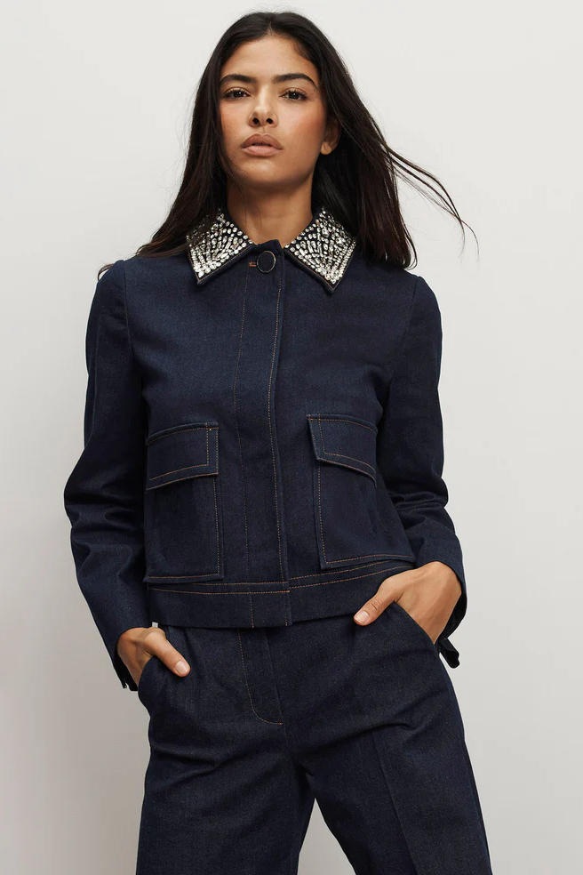 EMBELLISHED BARRINGTON JACKET-Sassanova
