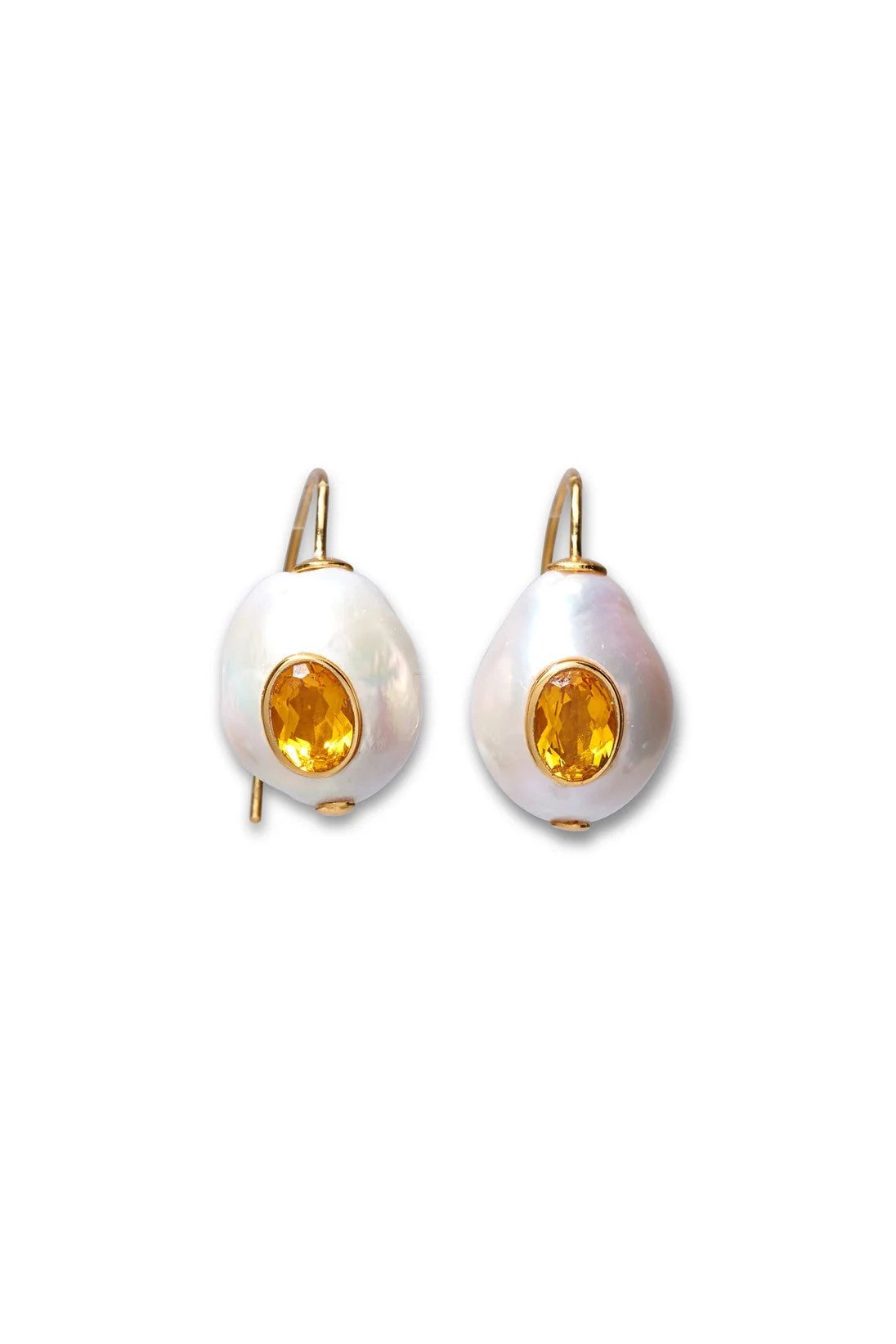 PEARL PABLO EARRINGS- CITRINE - sassanova