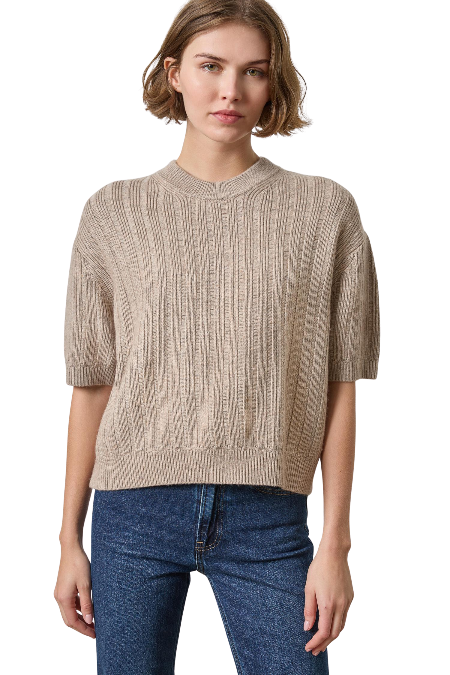 TEXTURED EASY CREWNECK SWEATER sassanova