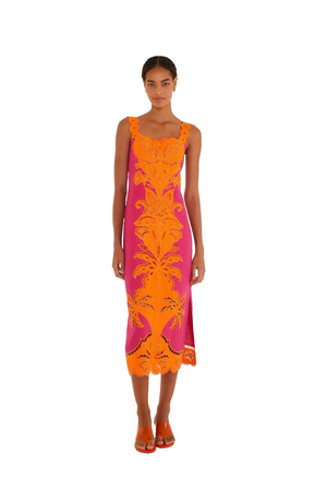 CUTWORK SLEEVELESS MIDI DRESS