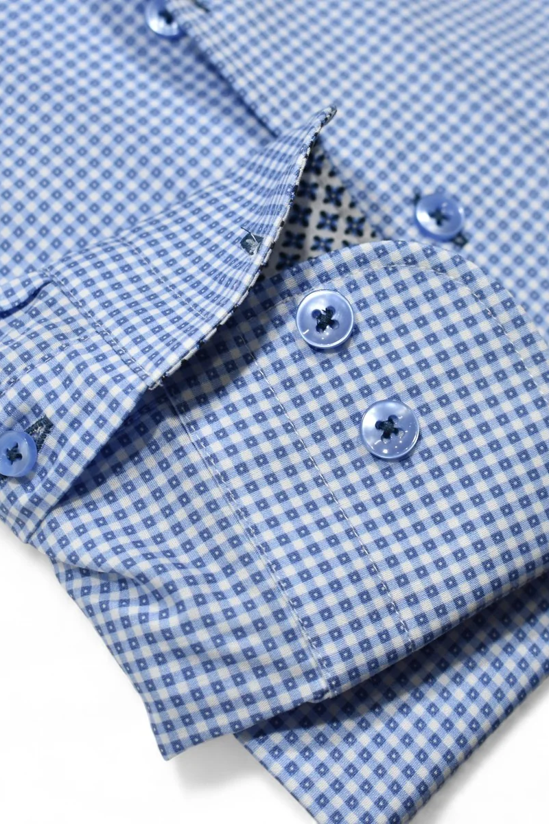 LONG SLEEVE SMALL BOX DRESS SHIRT - Long Sleeved Shirts - Novaman