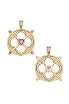 LOVE CUTOUT PINK TOURMALINE PENDANT- CLASSIC ROLO CHAIN Sassanova