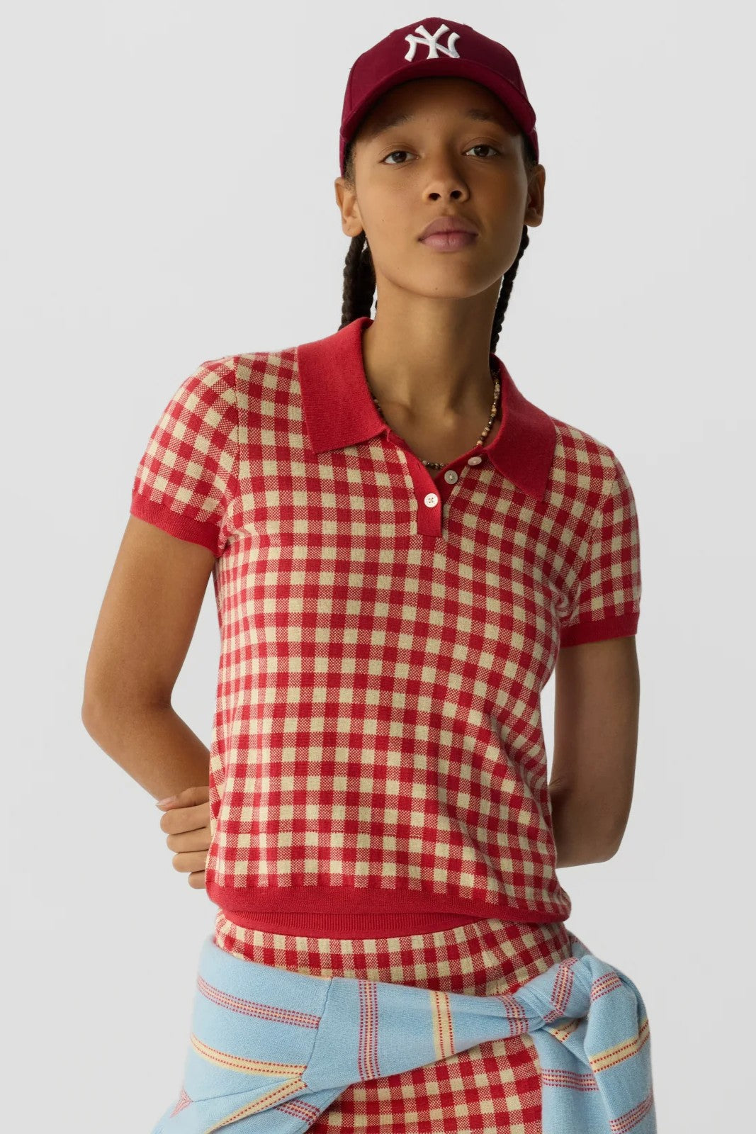 GINGHAM SHRUNKEN POLO - Sweaters - Sassanova