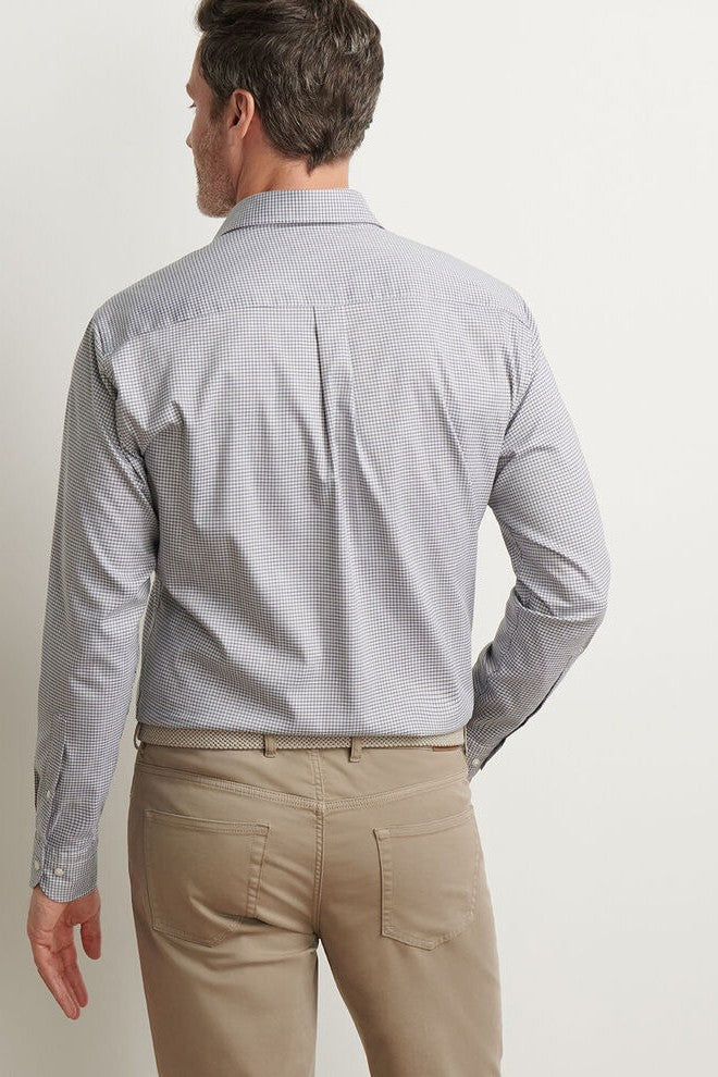 JACKSON CROWN LITE SPORT SHIRT with long sleeves and a brown and white plaid print-novaman