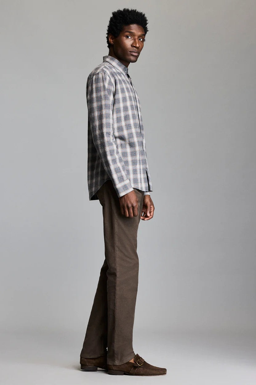 Melange Grid Plaid Wilson Shirt in grey-novaman