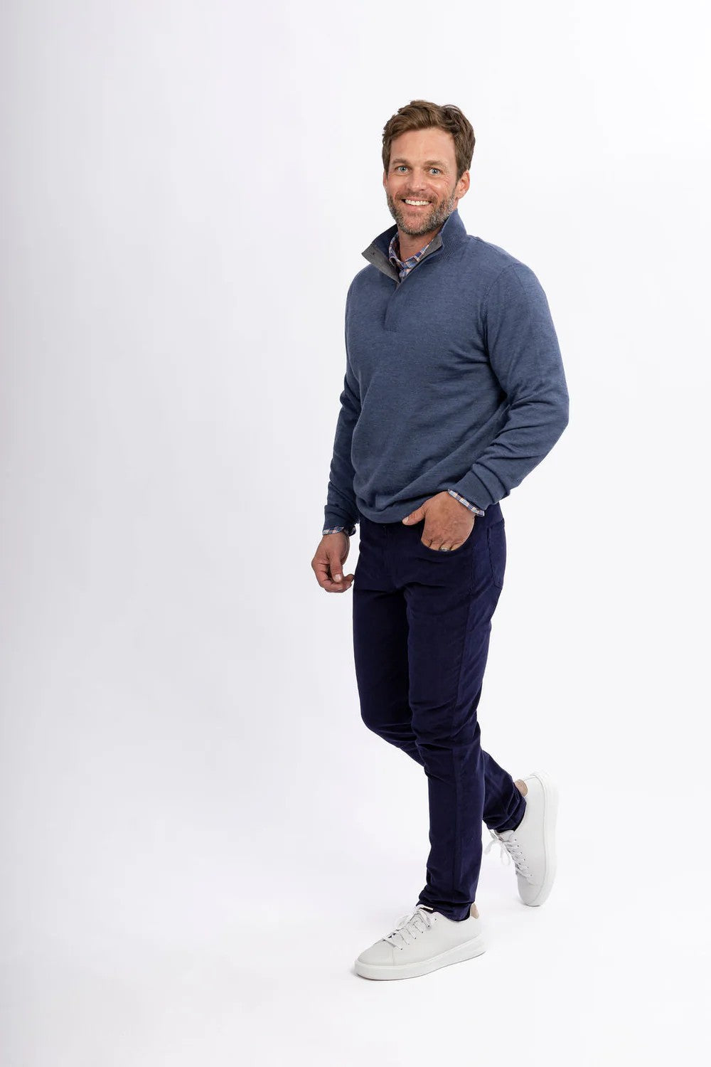 DESMOND 1/4 BUTTON SWEATER - Sweaters - Novaman