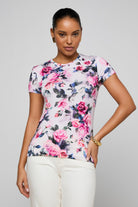 RESSI SHORT SLEEVE WATERCOLOR ROSE TEE - T-shirts - Sassanova