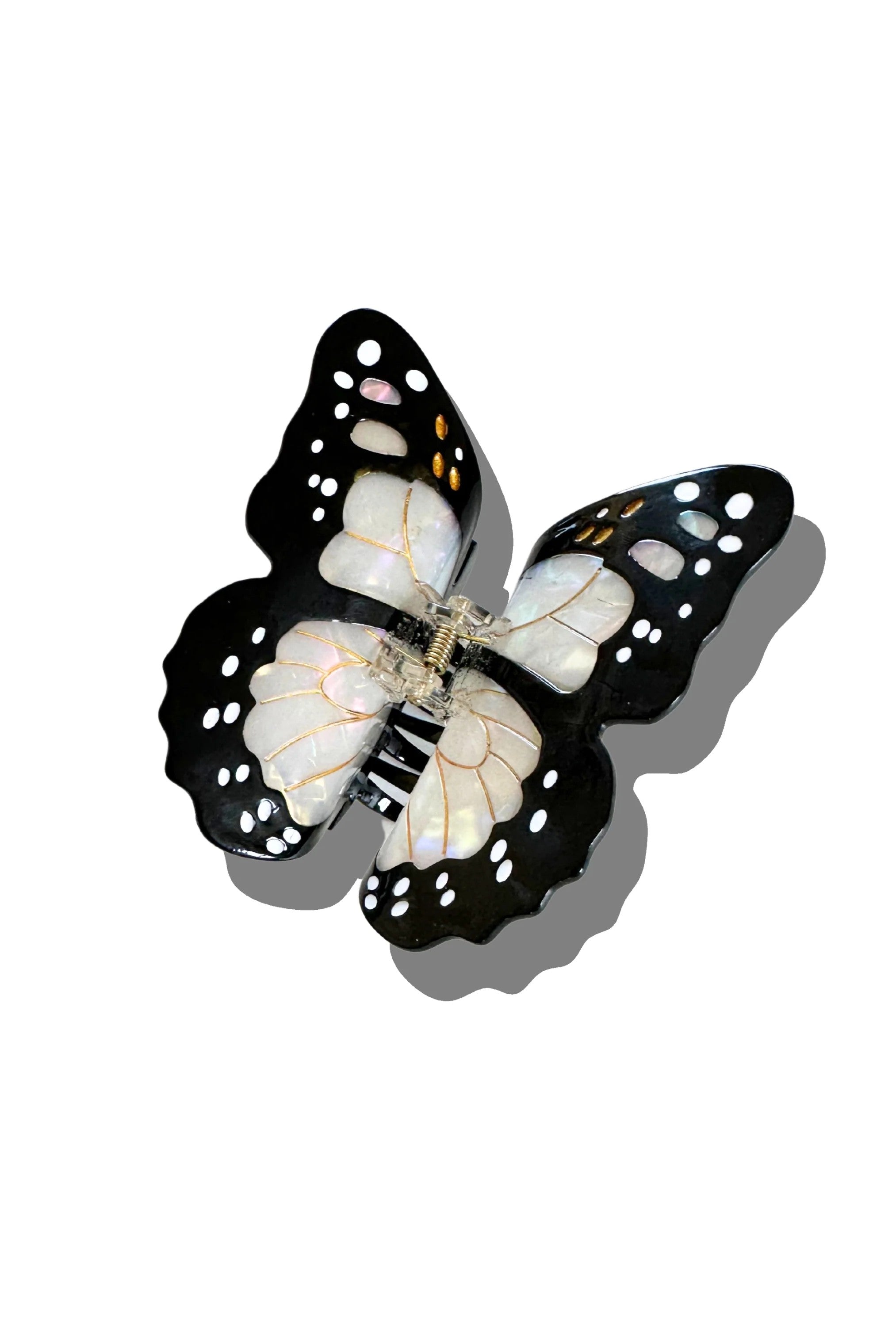 HAND PAINTED WHITE MONARCH BUTTERFLY HAIR CLIP - sassanova