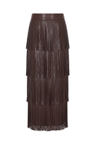 ZA ZA VEGAN LEATHER FRINGE SKIRT Sassanova