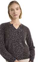 BELLE BRUSHED LEOPARD HENLEY - Sassanova