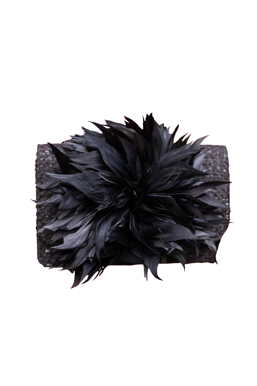 COCO FEATHER CLUTCH - Handbags - Sassanova