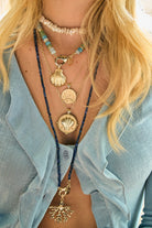 GUMDROP BEADED NECKLACE- BLUE MIST - Necklaces - Sassanova