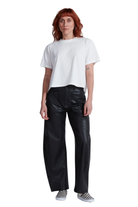 TWISTED VEGAN LEATHER BARREL JEAN Sassanova