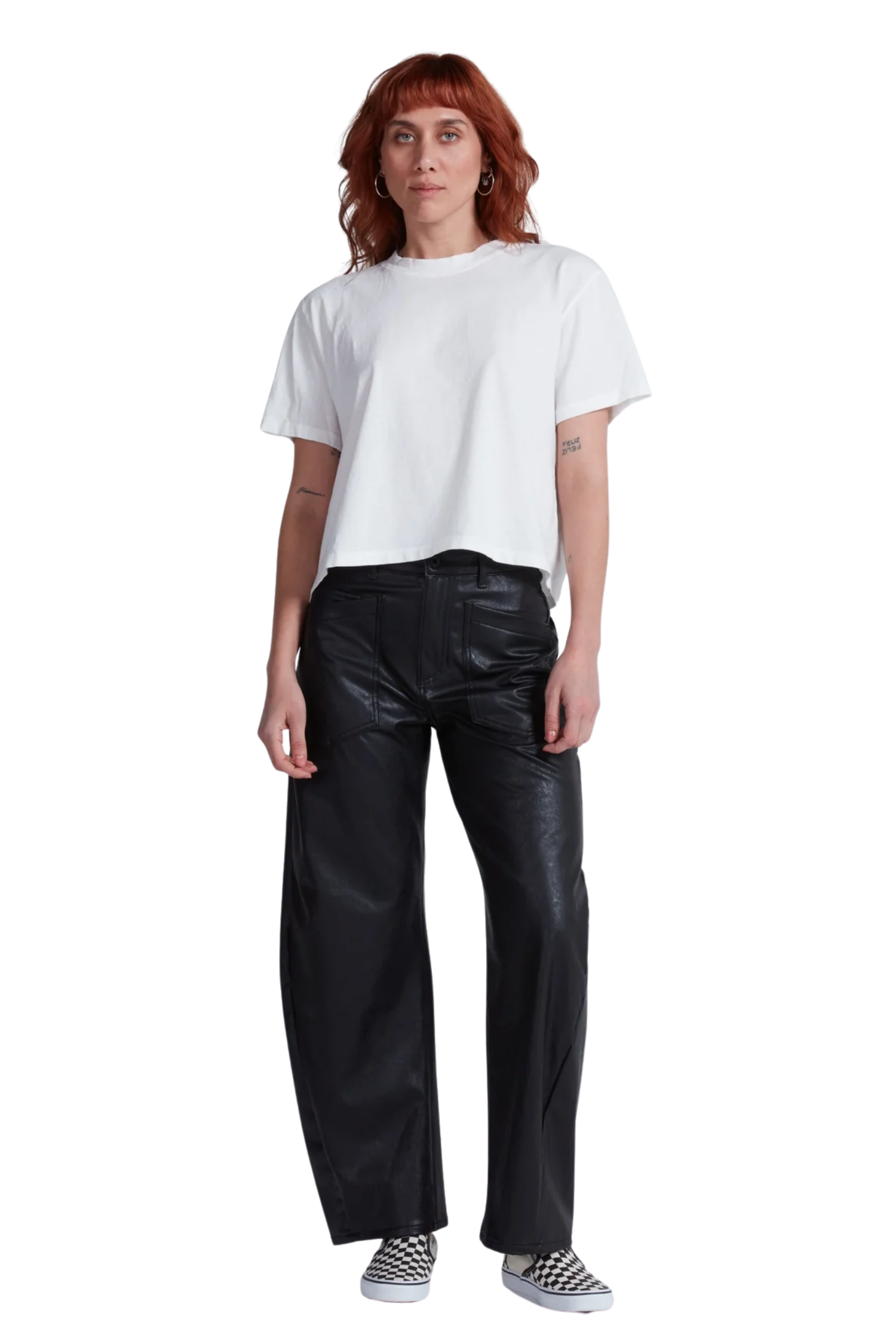 TWISTED VEGAN LEATHER BARREL JEAN Sassanova