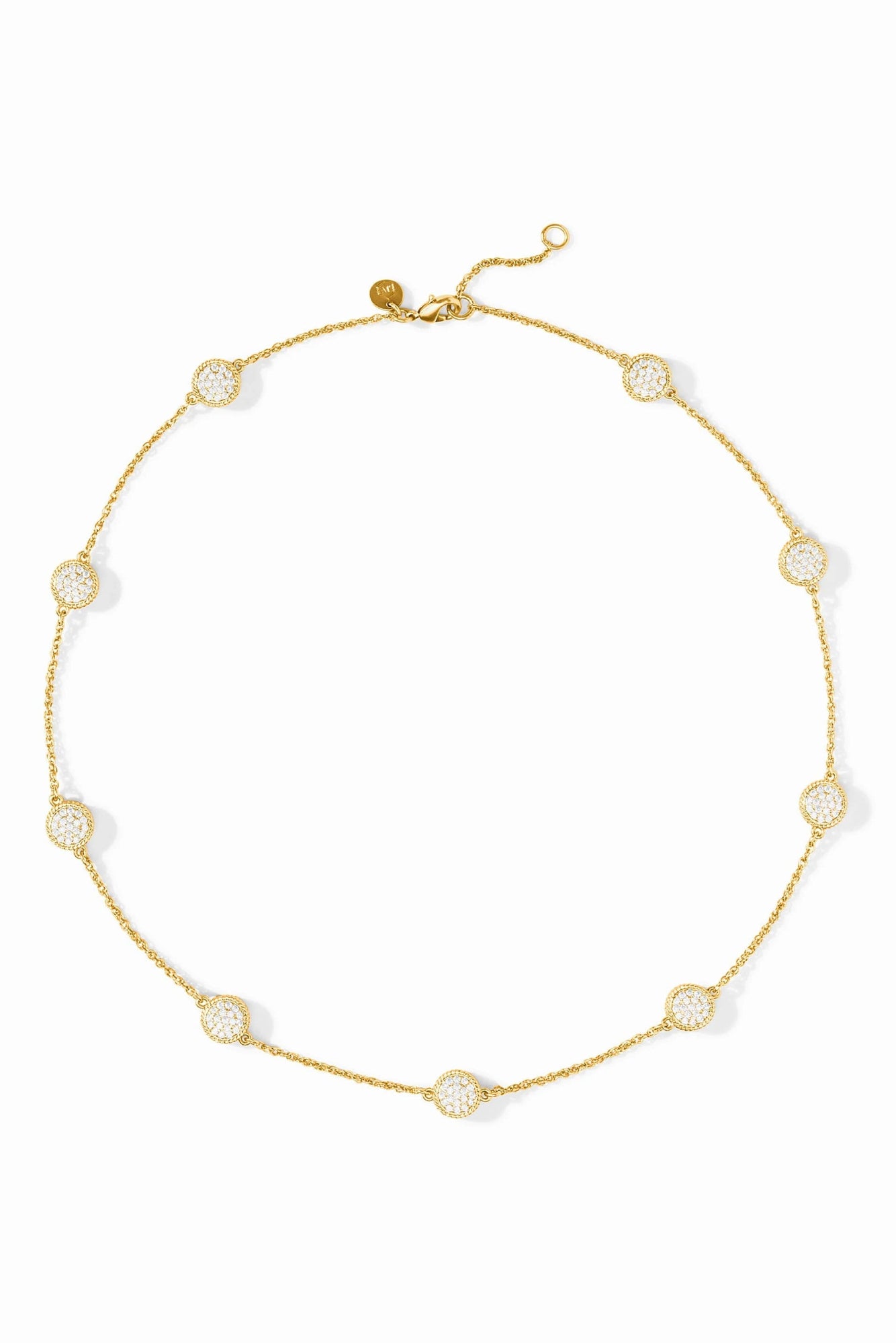 WINDSOR DELICATE PAVE NECKLACE- GOLD/CUBIC ZIRCONIA - Necklaces - Sassanova