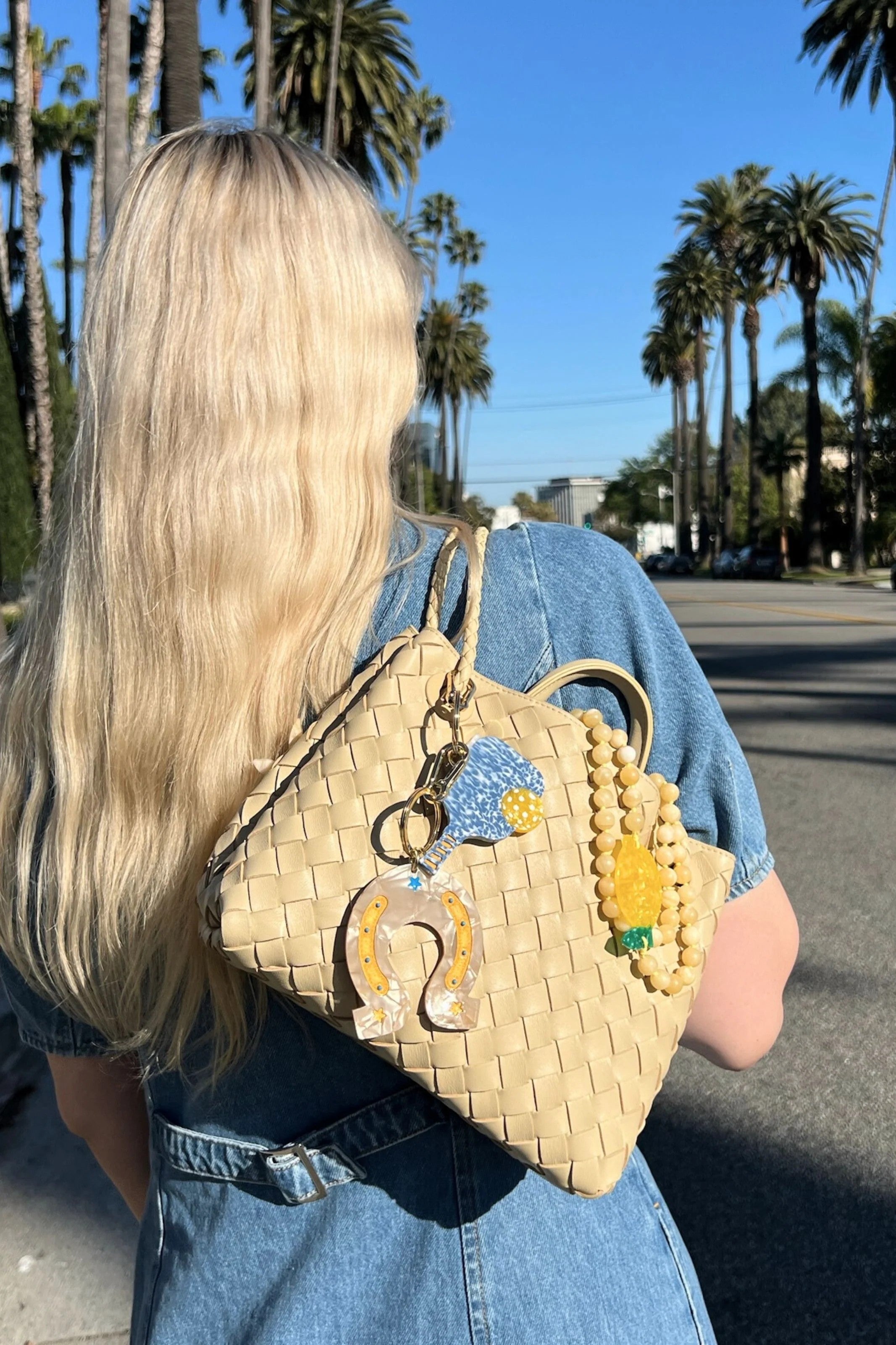 HAND PAINTED PICKLEBALL BAG CHARM & KEYCHAIN - sassanova