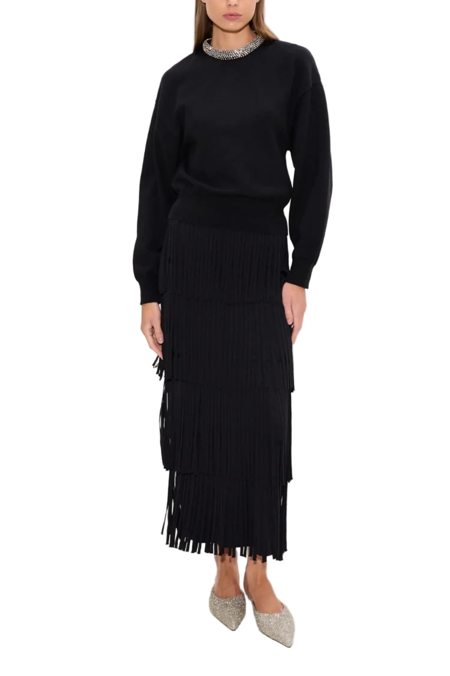 LILLIAN EMBELLISHED SWEATER BLACK Sassanova