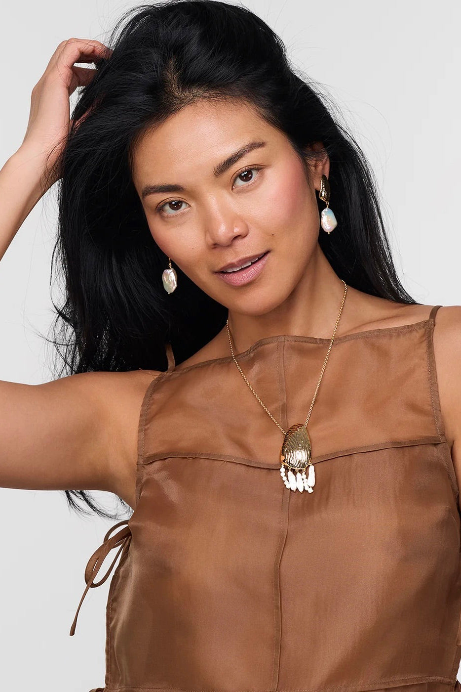 GLORIA NECKLACE- WHITE/GOLD - Necklaces - Sassanova