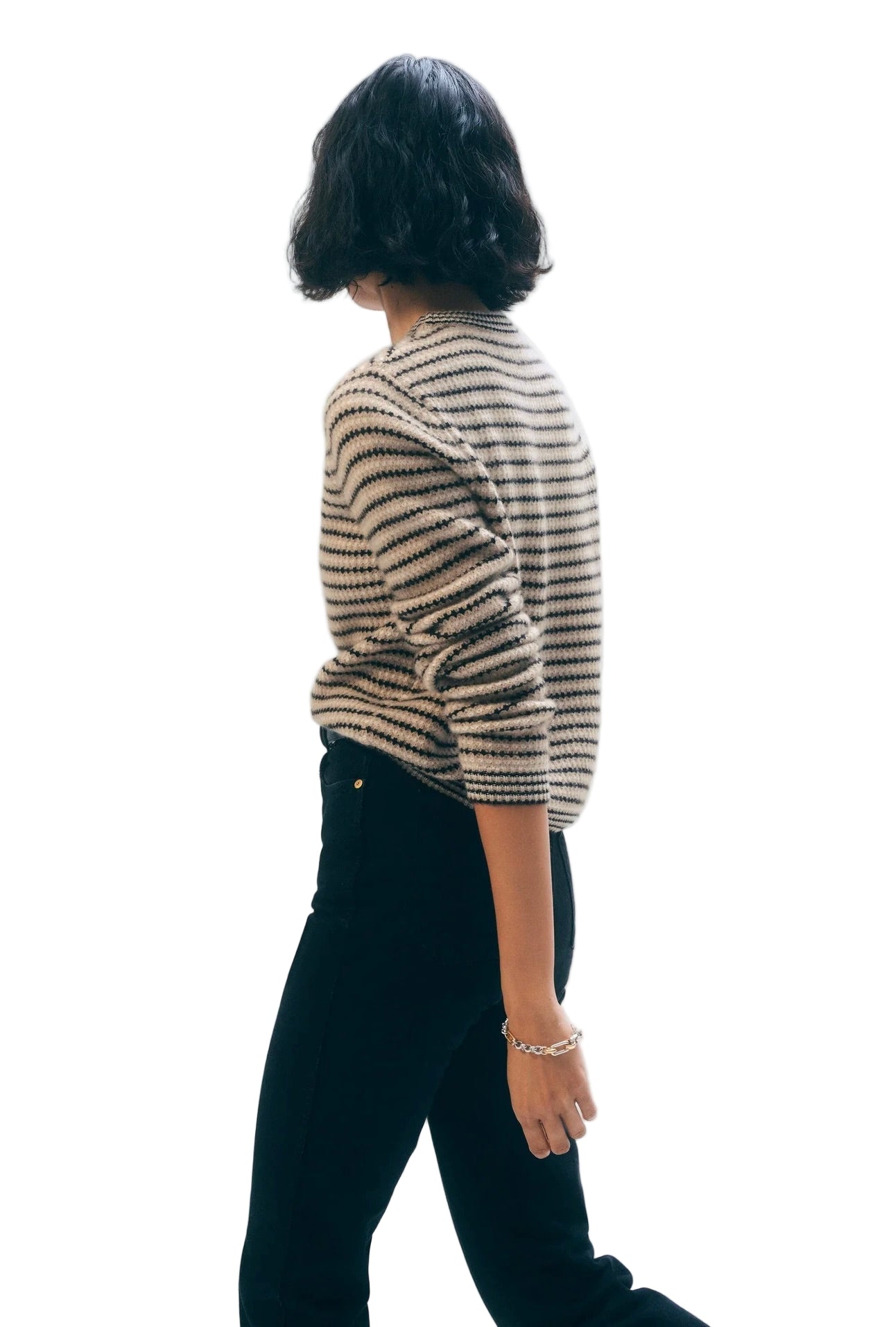 CASHMERE TEXTURED STRIPE CREW
sassanova