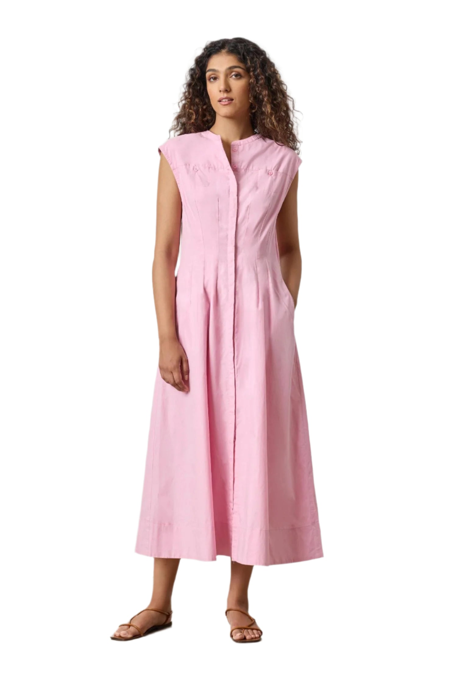 SLEEVELESS SEAMED MAXI DRESS - Dresses - Sassanova