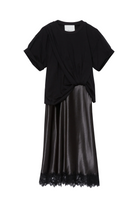 DRAPED T-SHIRT SLIP COMBO DRESS - Dresses - Sassanova
