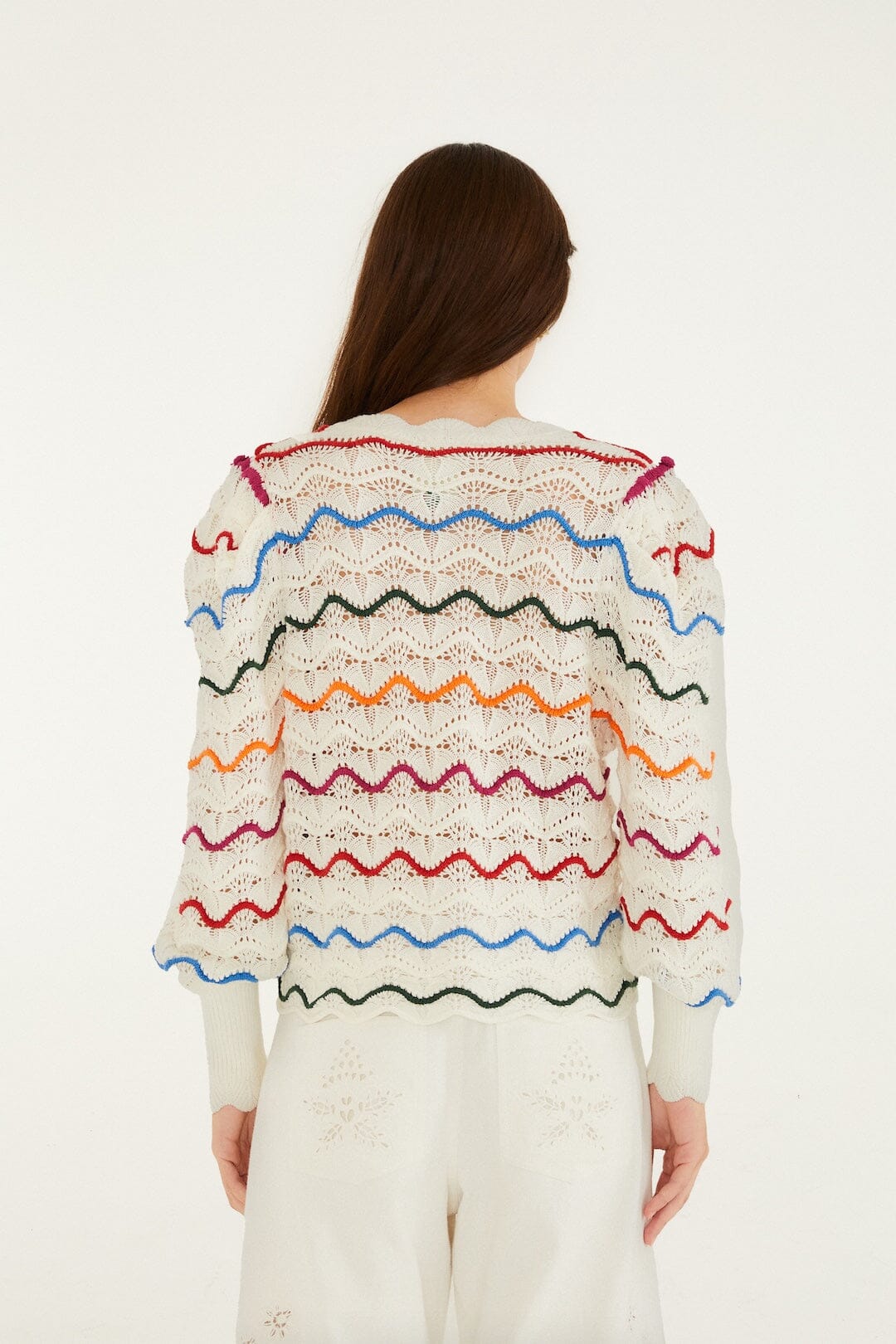 COLORFUL STRIPES KNIT CARDIGAN - Sweaters - Sassanova