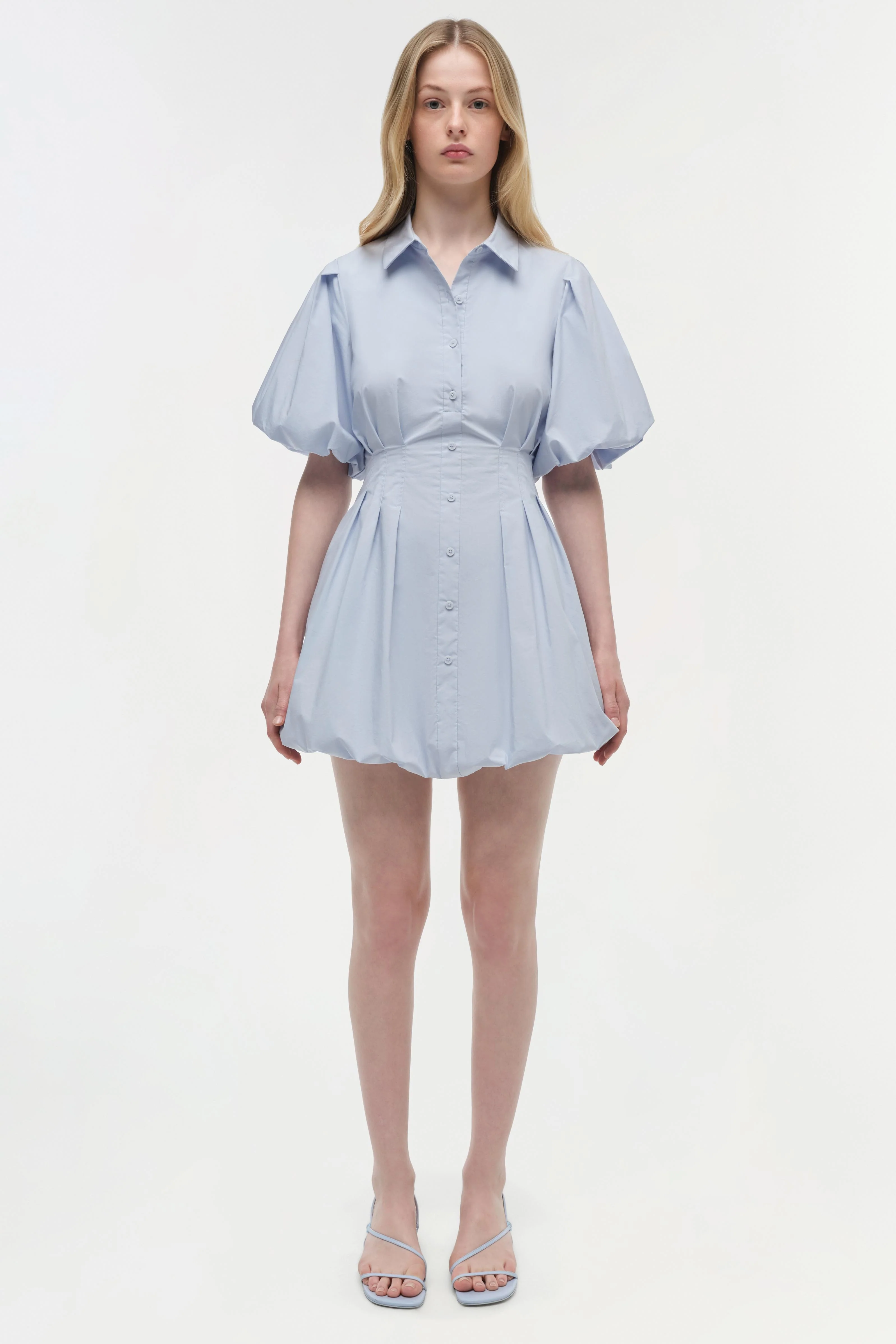 CLEO BALLOON PINTUCKED MINI DRESS - Dresses - Sassanova