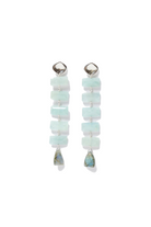 FISHBONE TIERED EARRINGS- AQUAMARINE - Earrings - Sassanova