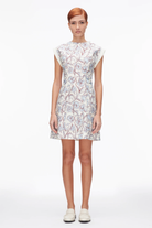 SHORT SLEEVE FLORAL MINI DRESS WITH NECK TIES - Dresses - Sassanova