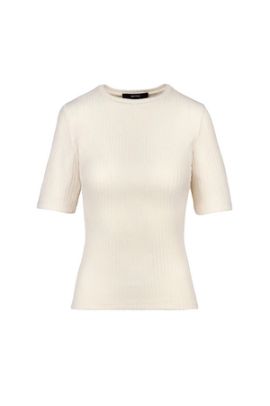 ELBOW SLEEVE KNIT CREWNECK TEE