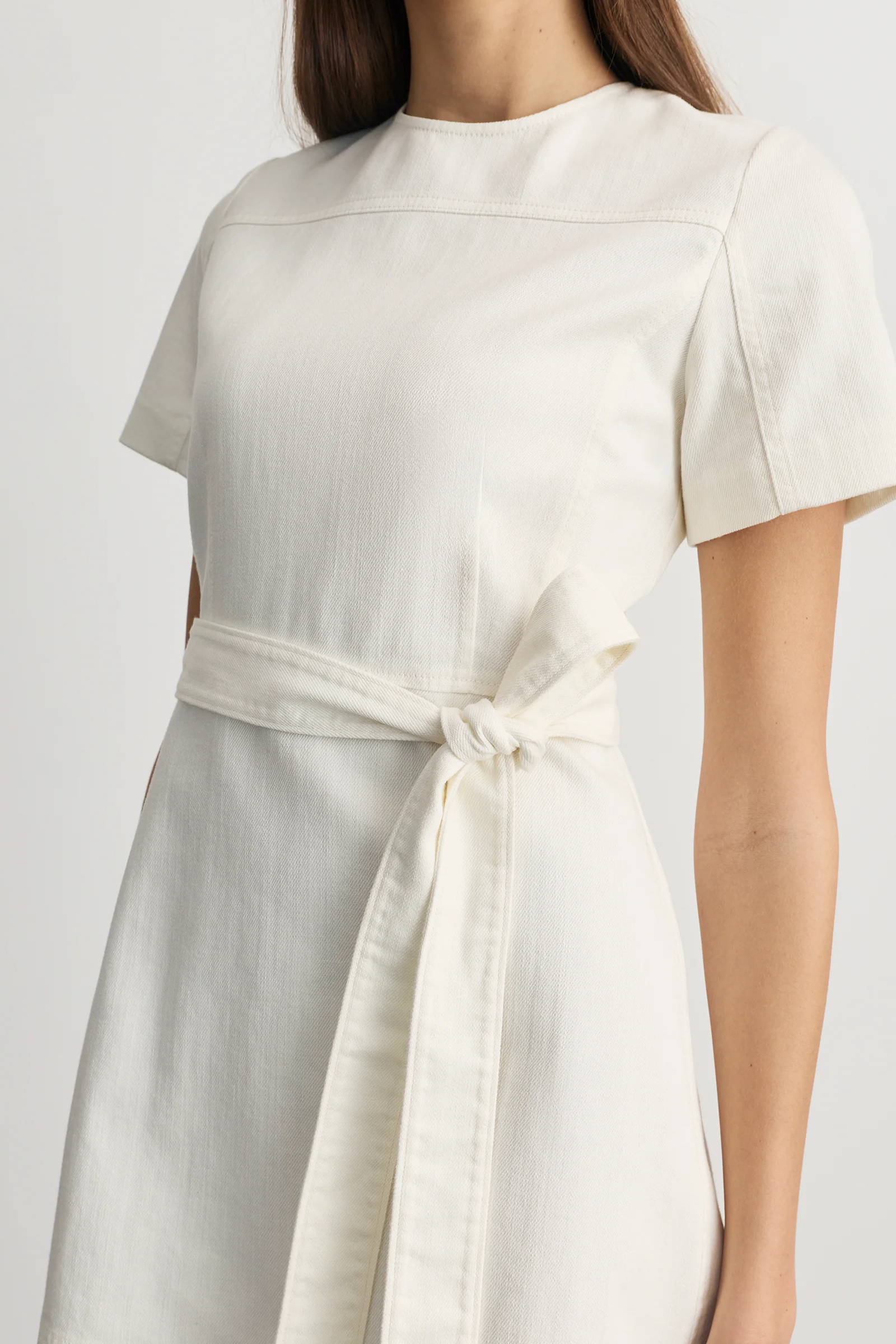 SHORT ELLA DENIM DRESS - Dresses - Sassanova