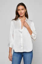 DANI 3/4 SLEEVE SOLID BLOUSE - Blouses - Sassanova
