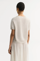 BRUSHED SHORT SLEEVE CARDIGAN - Sweaters - Sassanova