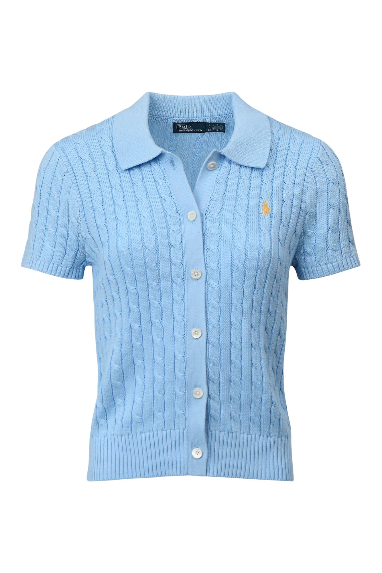 SHORT SLEEVE COLLARED CARDIGAN - Sweaters - Sassanova