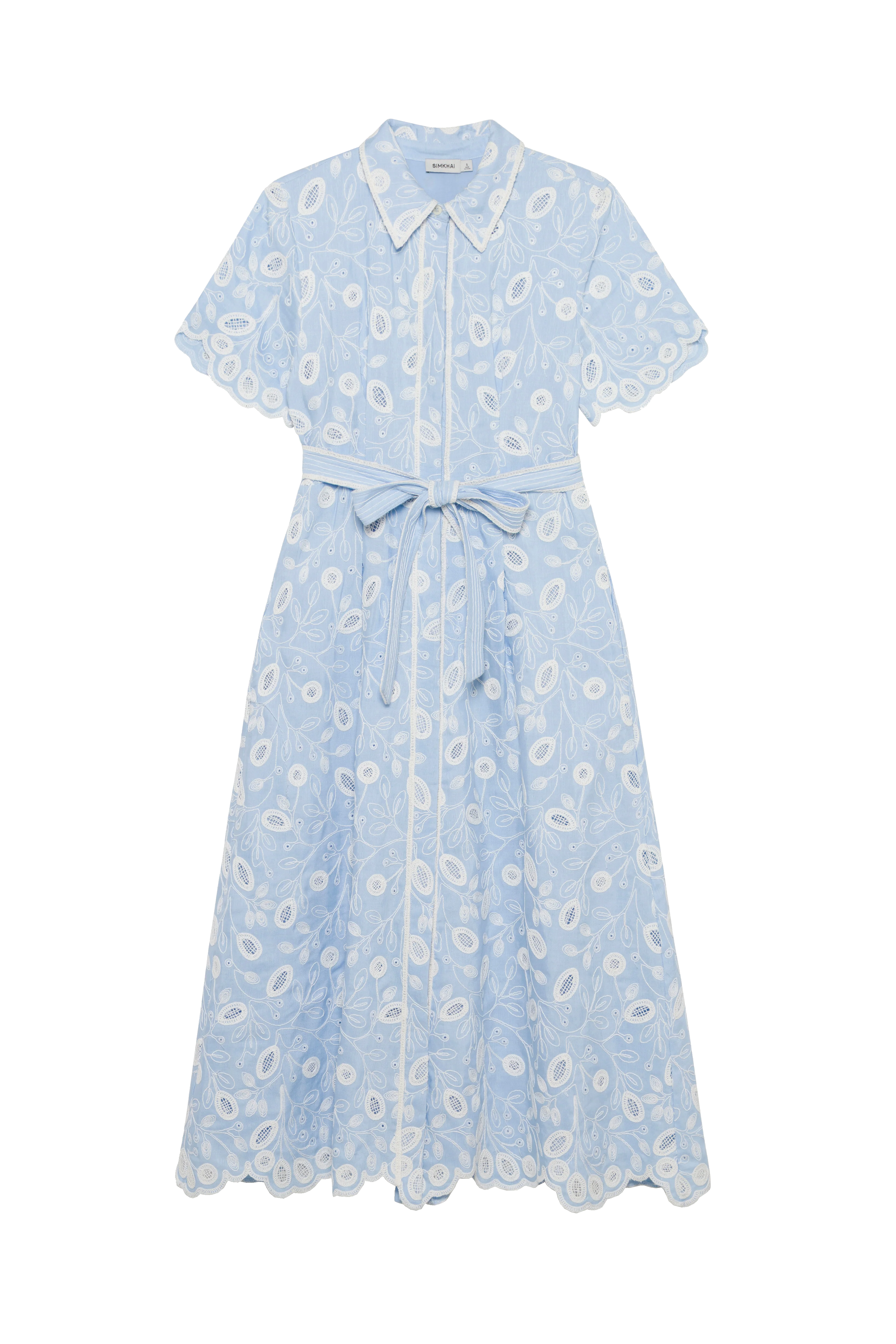 AUDRIA SHORT SLEEVE BELTED MIDI DRESS - Dresses - Sassanova