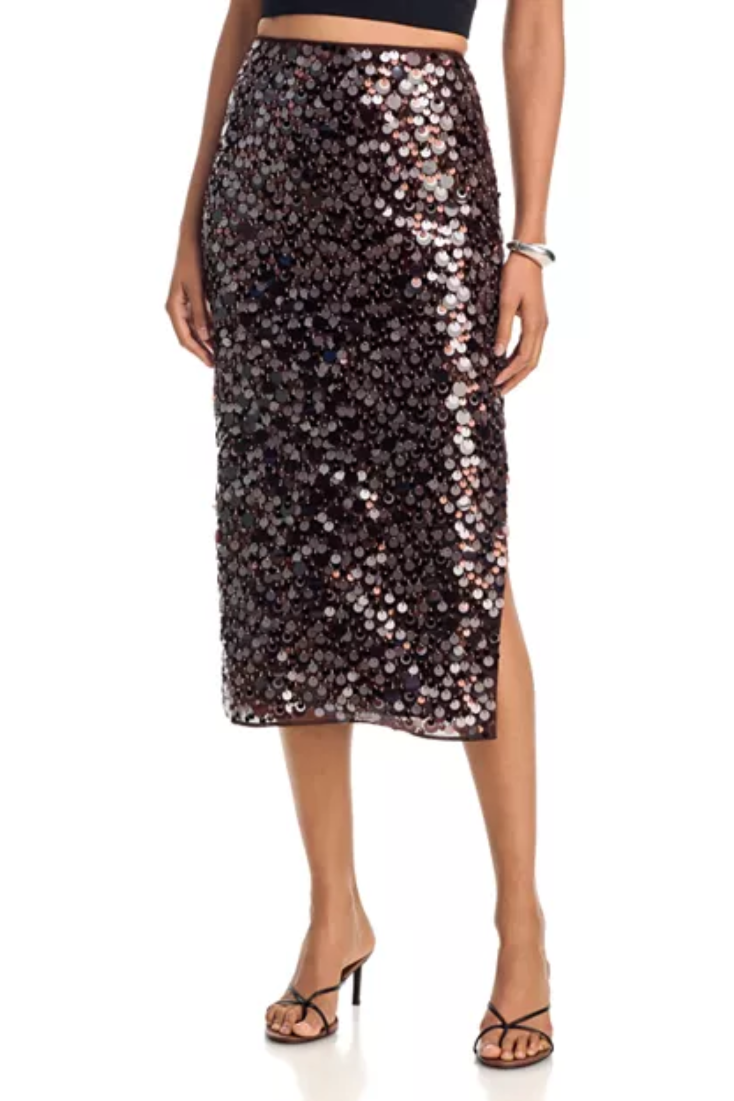 ROXANNE PAILLETTE MIDI SKIRT Sassanova