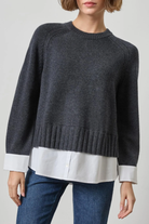 MIXED MEDIA CREWNECK SWEATER Sassanova