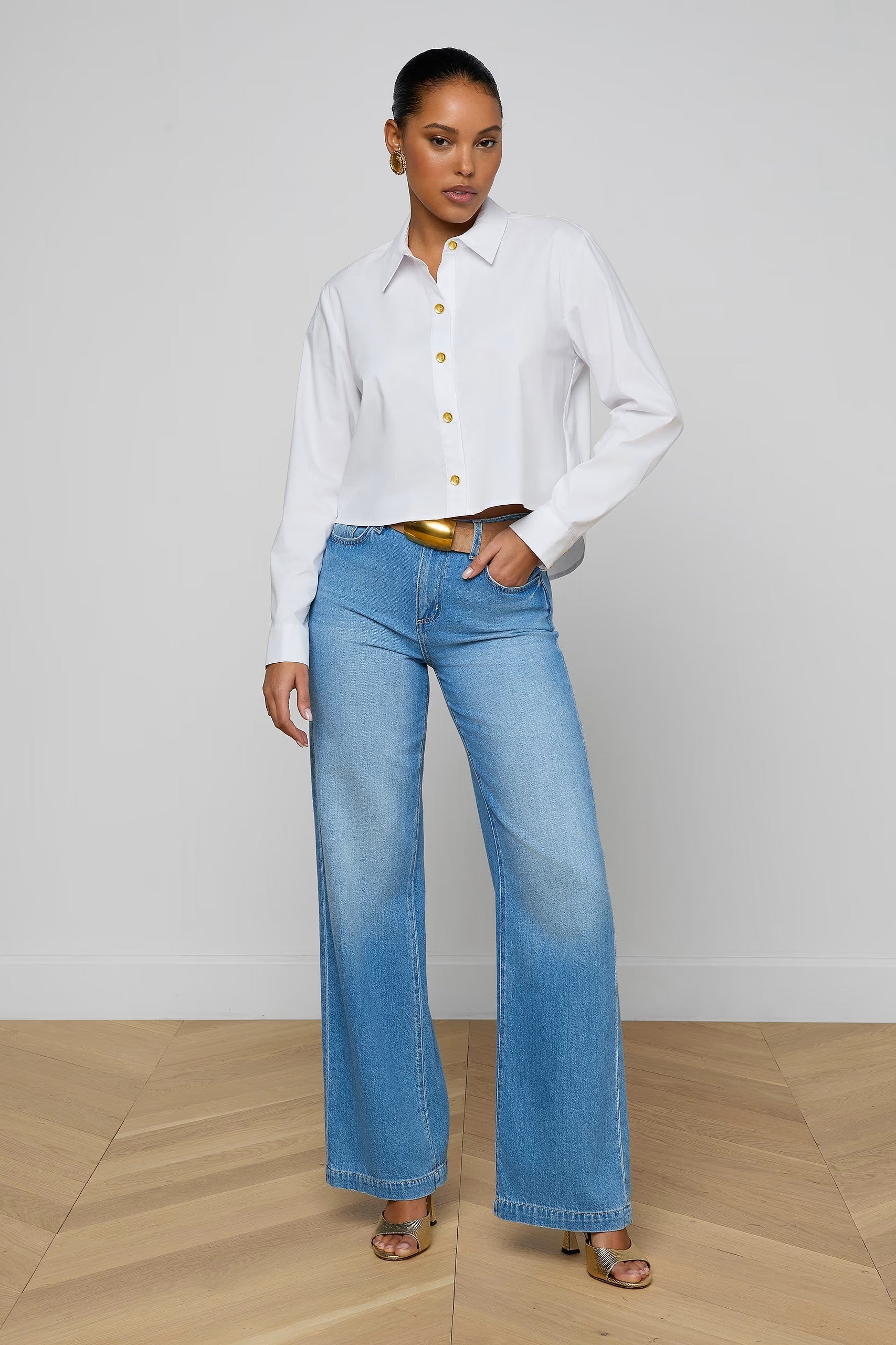COSETTE CROP HI LOW SHIRT - Blouses - Sassanova